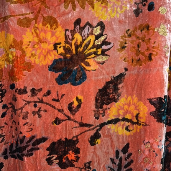 ZARA Floral Velvet Printed Sleeveless Midi Slit Dress size small - Picture 8 of 16